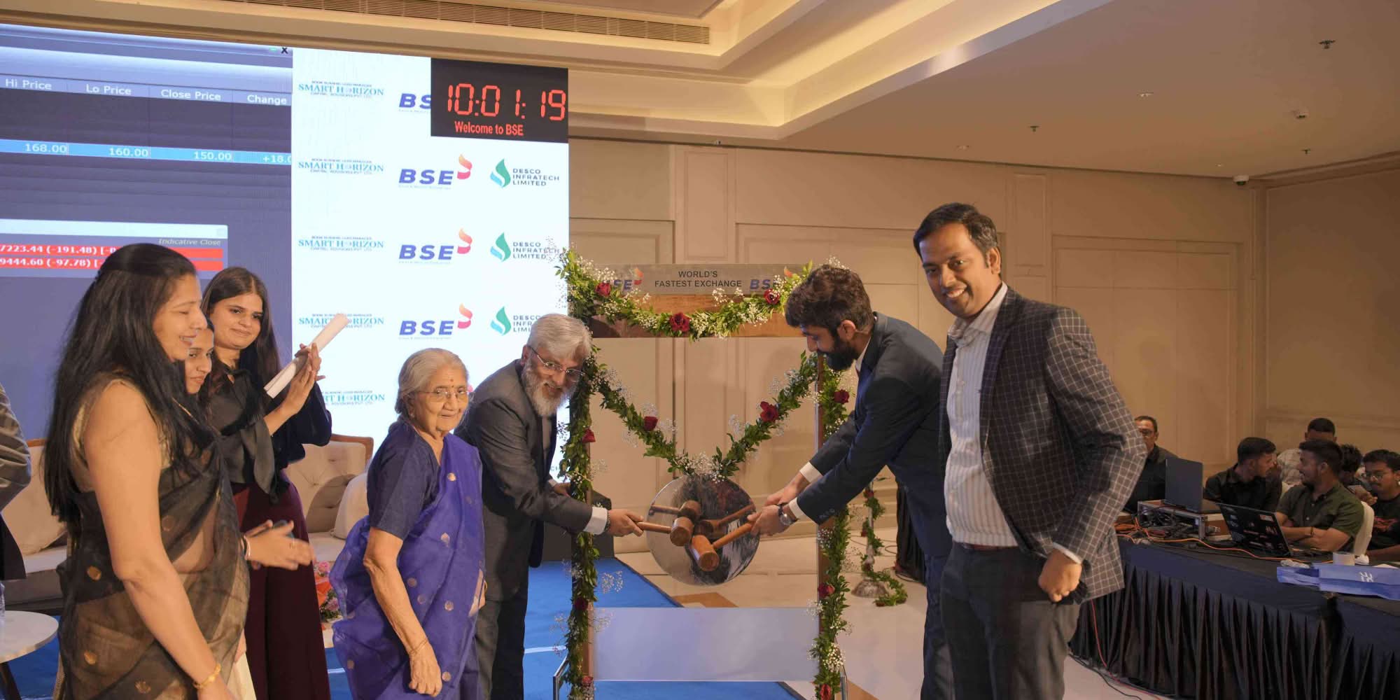 Official bell ringing ceremony for Desco Infratech Limited listing