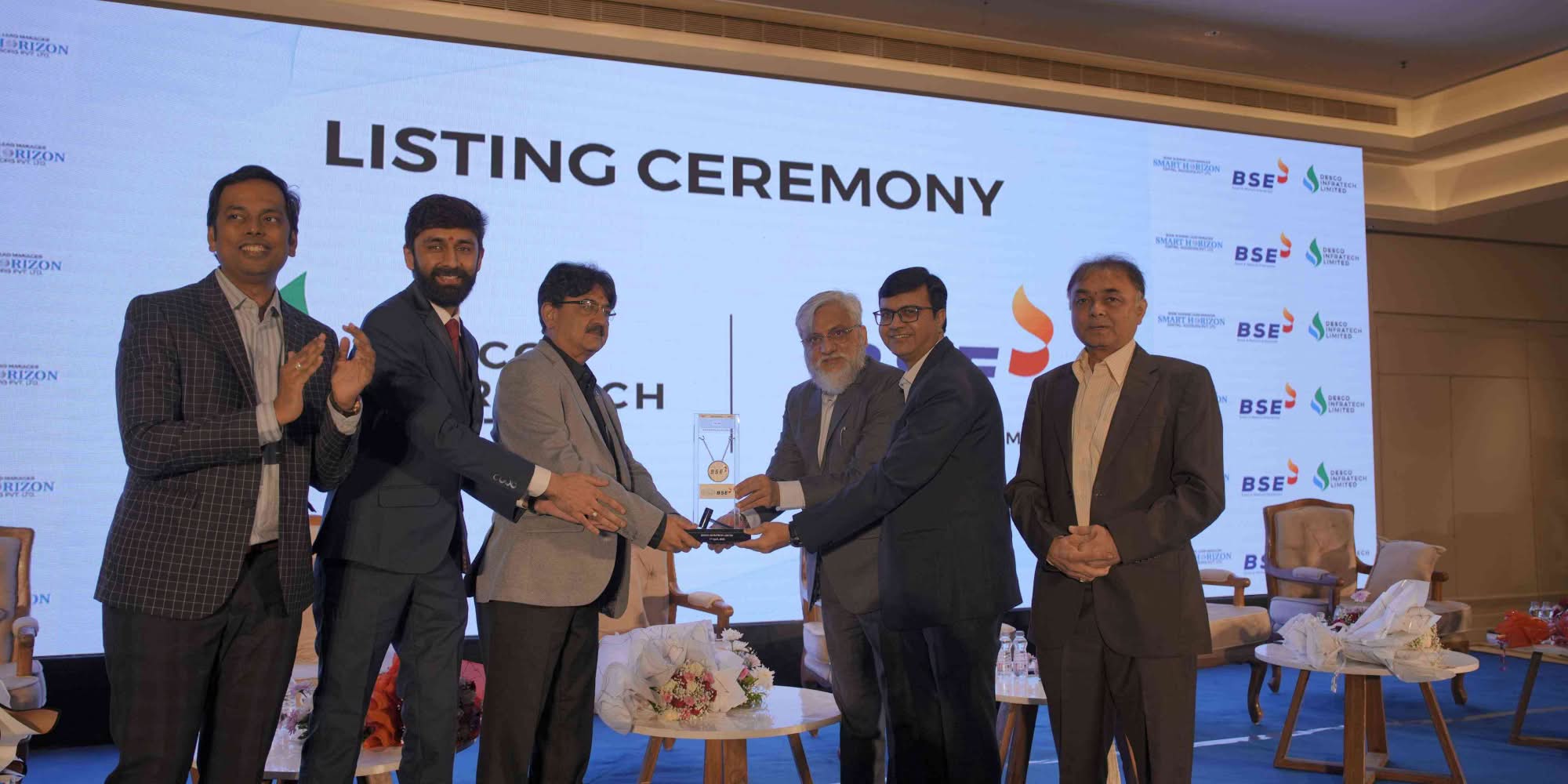 Desco Infratech Limited company listing ceremony celebration